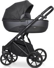 Детская коляска 2 в 1 Riko Nano Pro 06 Carbon (т. серая кожа – черная ткань)